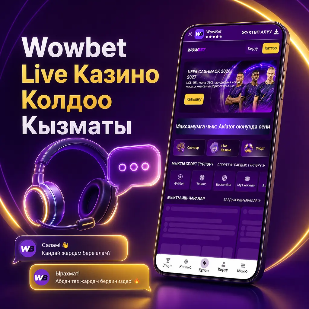 Wowbet Live Казино колдоо кызматы: 24/7 live чат, email, Telegram жана телефон аркылуу кыргыз тилинде жардам