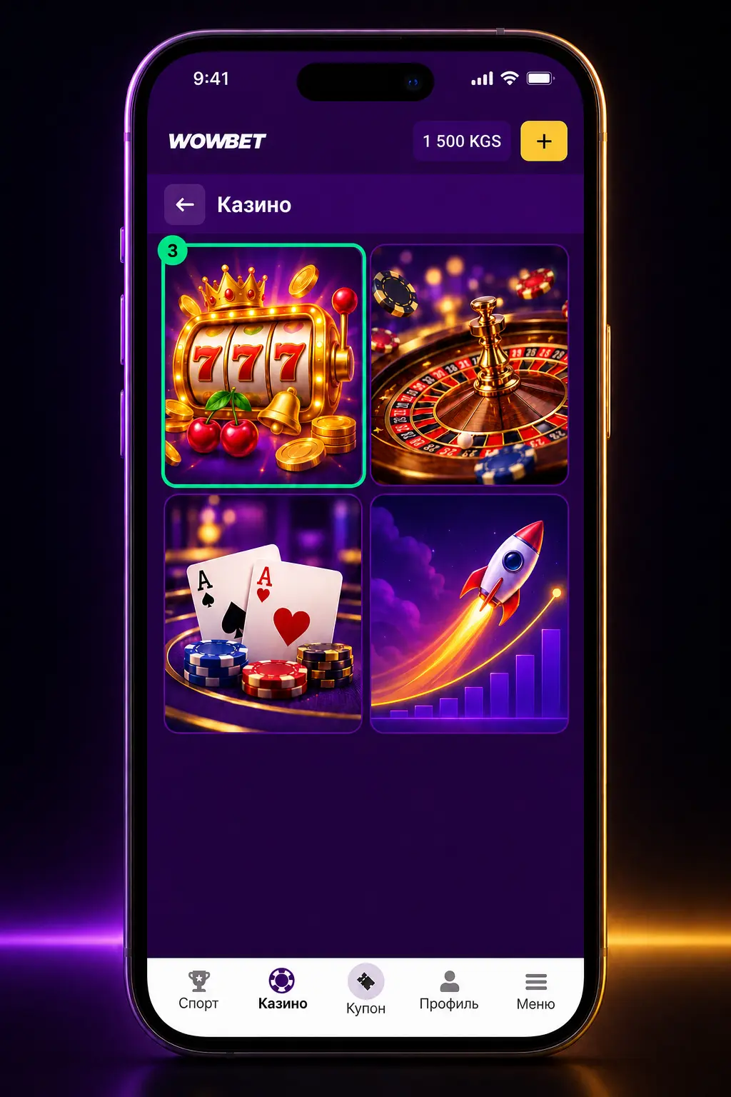 Wowbet Live казино столдоруна катталуу, баланс толтуруу жана ойнон баштоо кадамдарын көрсөткөн скриншот